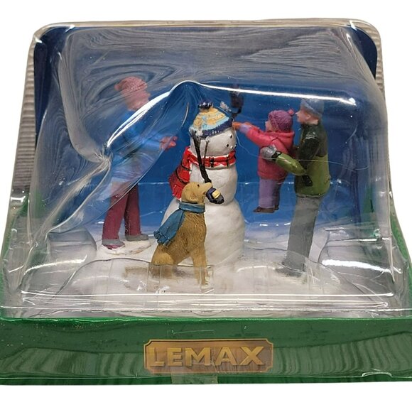 Lemax Her First Snowman 43105 Family Dog Winter Vail Christmas Village Retired - Picture 1 of 7